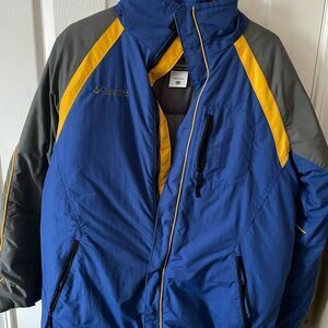 Boys 18/20 Vintage Columbia Jacket Blue and Yellow